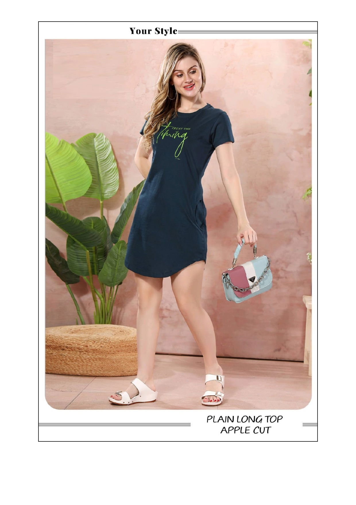 Plain Long Top Apple Cut 4013 Night Suits Ladies Top Catalog
